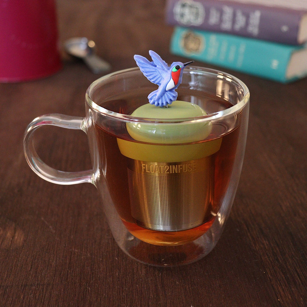Floating Blue Hummingbird Tea Infuser - Cute Animal Tea Infuser for Loose Tea